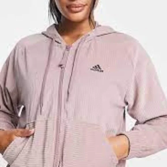 Brand New Women's Adidas Training Hyperglam cropped velour hoodie - Picture 13 of 16